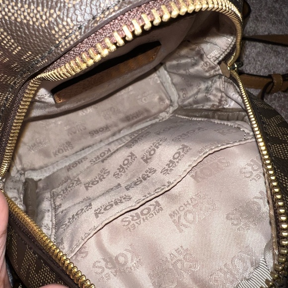 Michael Kors Mini Bag for Women | Brown and Gold | MK Logo Patterns | Cute Bag - Picture 6 of 6